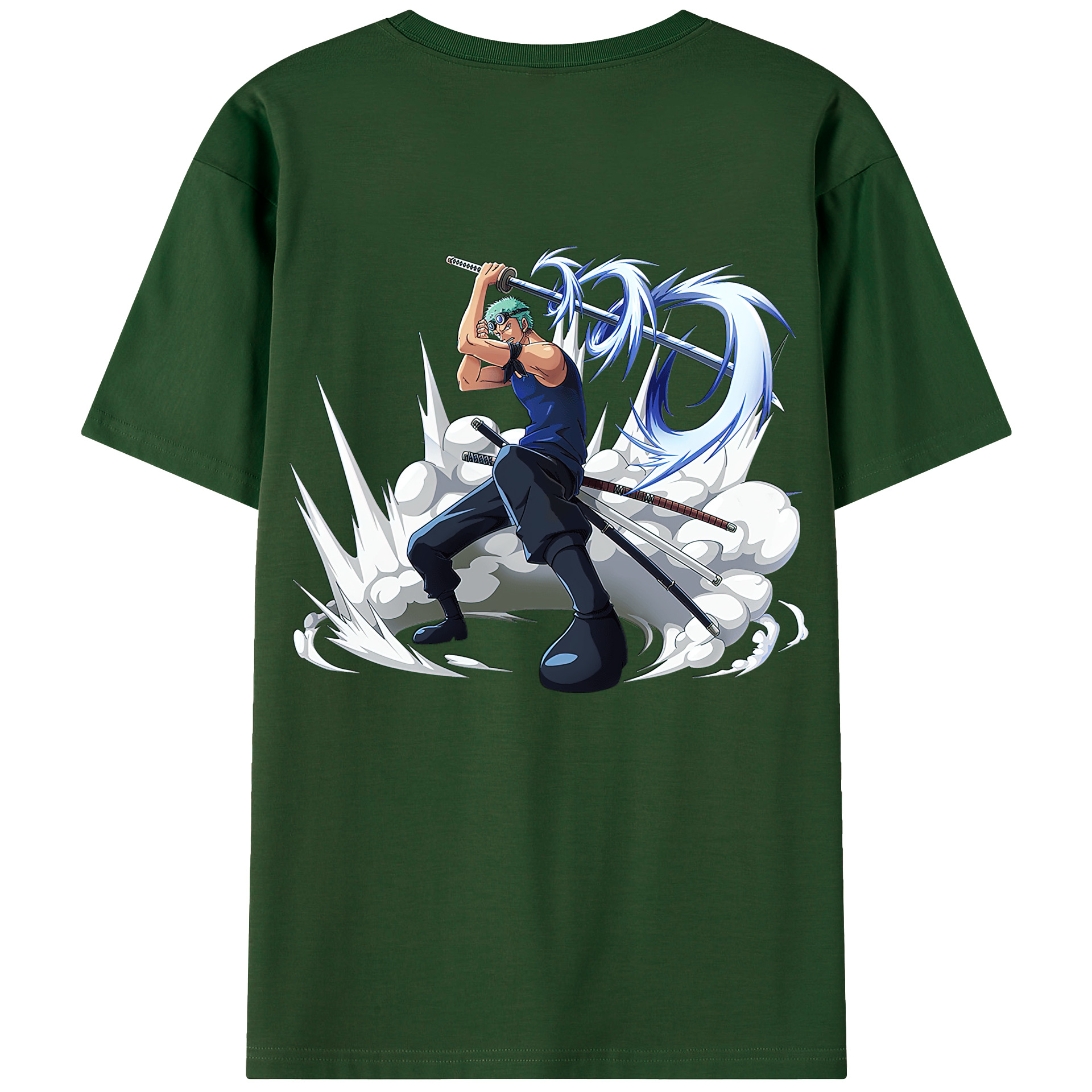 ワンピース ロロノア・ゾロ ONE PIECE Roronoa Zoro 綿100％半袖Tシャツ（背面プリント）